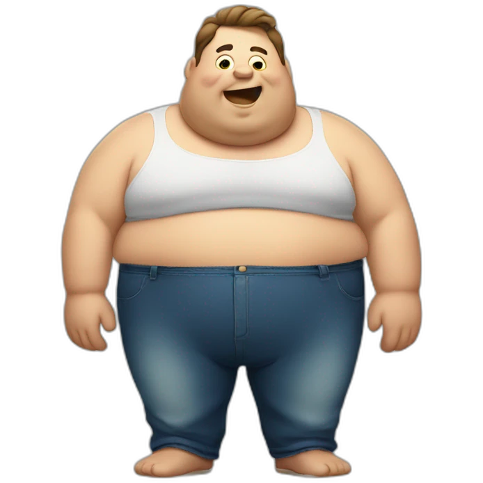 fat guy with big belly emoji