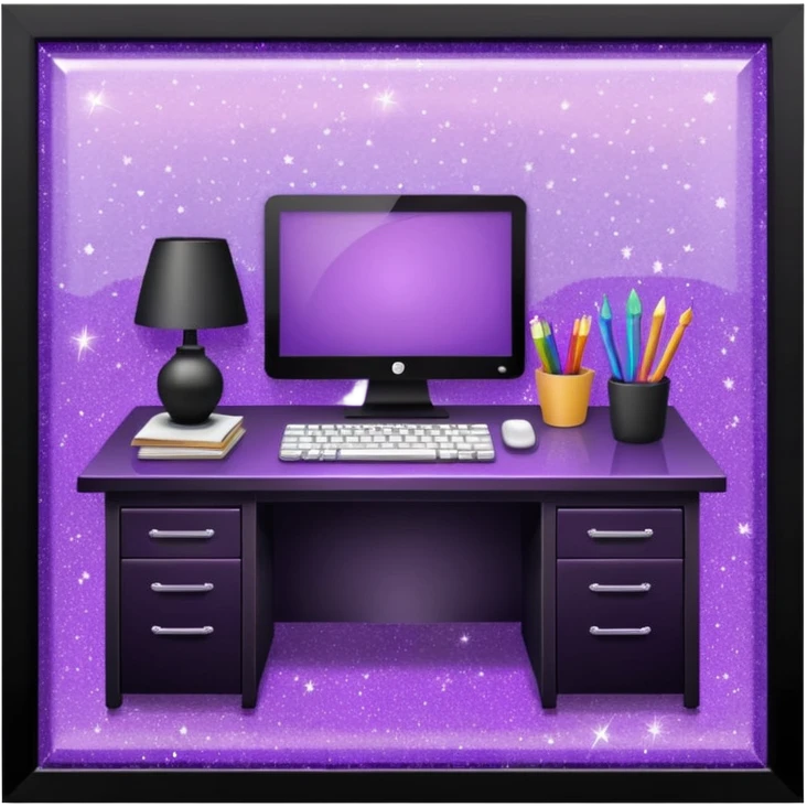Purple Glitter office emoji