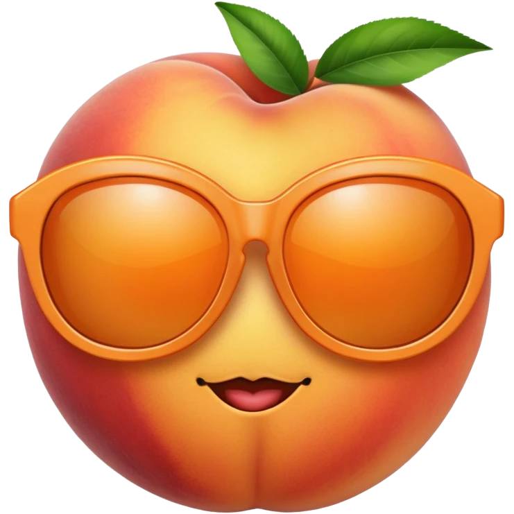 A peach wearing sunglasses  emoji