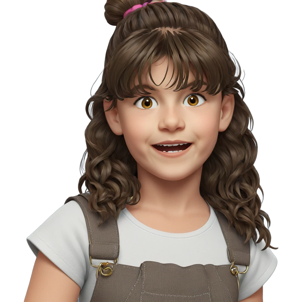 happy girl with brown hair emoji