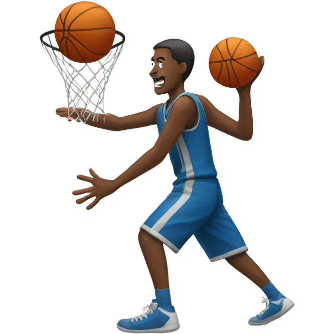 Person shooting basketball in a hoop emoji
