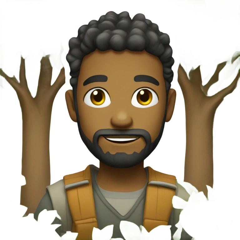 bearded boy under tree emoji