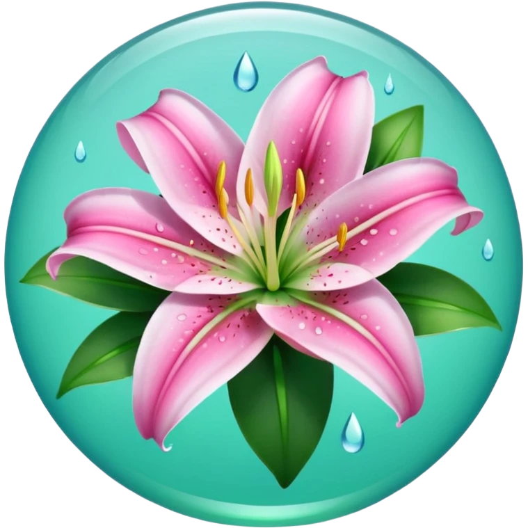 water pink lily circle leaf emoji