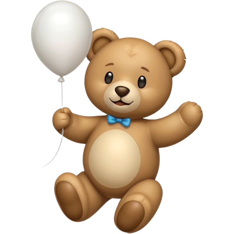 Emoji teddy set down with a baloon white emoji