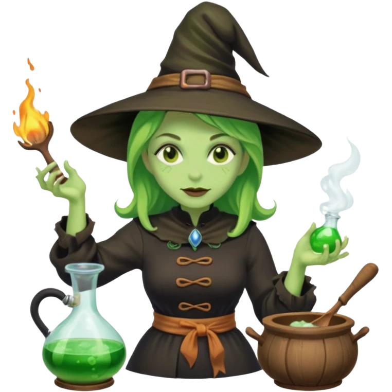 green witch cooking potion emoji