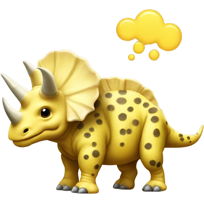 Yellow triceratops with spots emoji