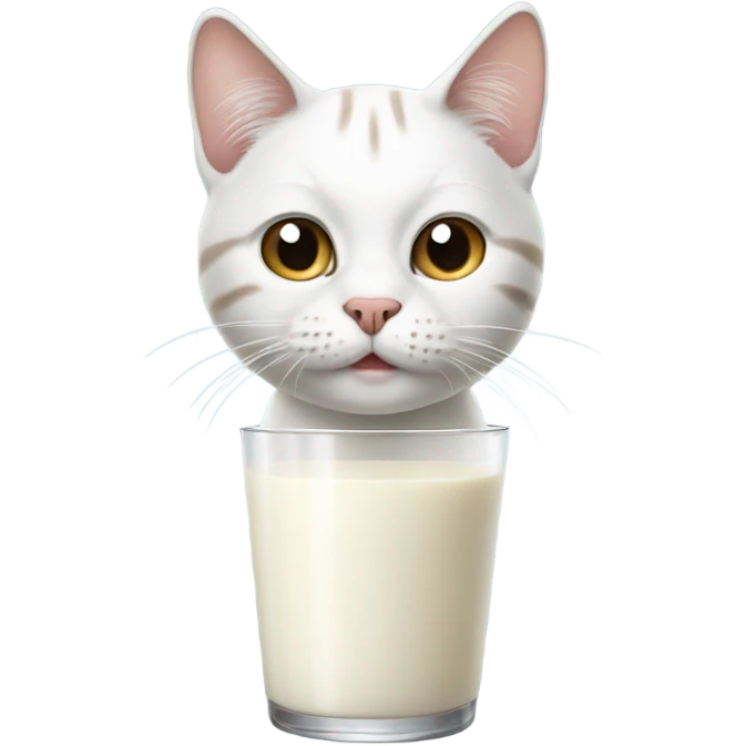 Cat with milk on face emoji