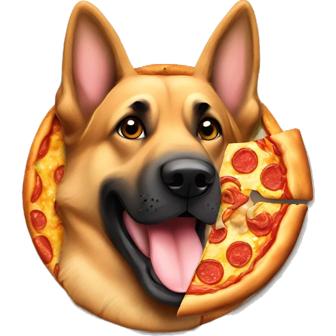 german sheperd eating pizza emoji