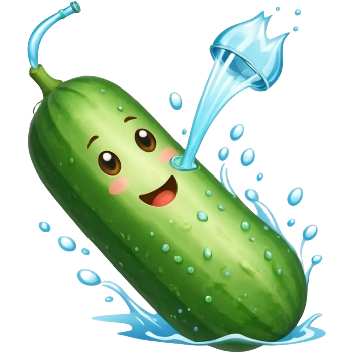Cucumber squirting water  emoji