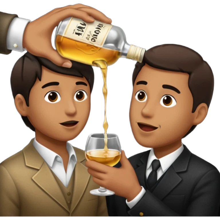 Pouring a shadow liquor in someone’s mouth emoji