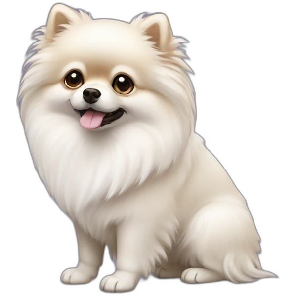 pomeranian very white dog \ emoji