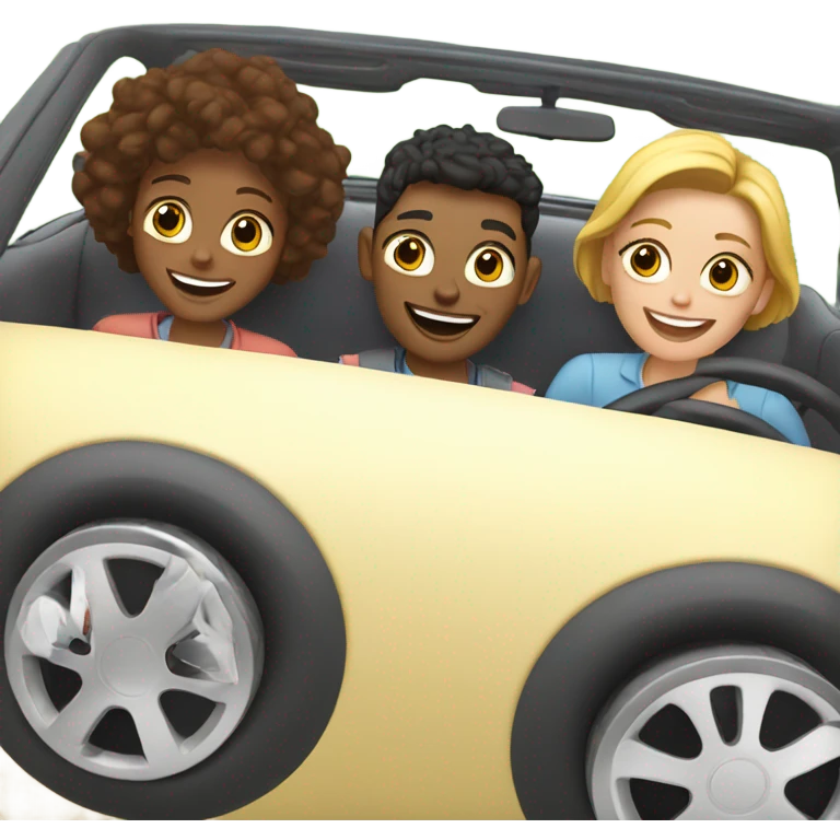 3 best friends driving emoji