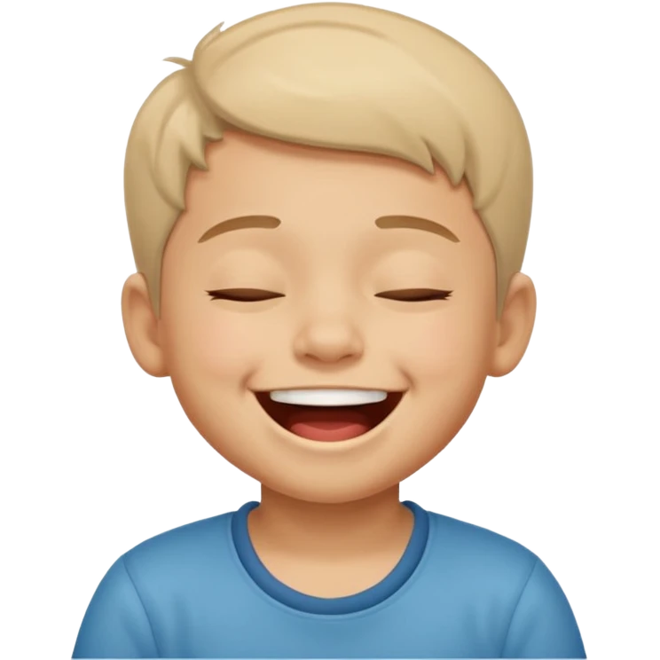 latino little boy laughing with closed eyes emoji