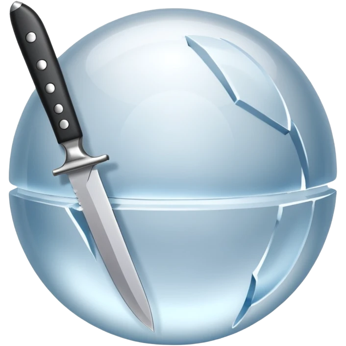 ice ball cutting knife emoji