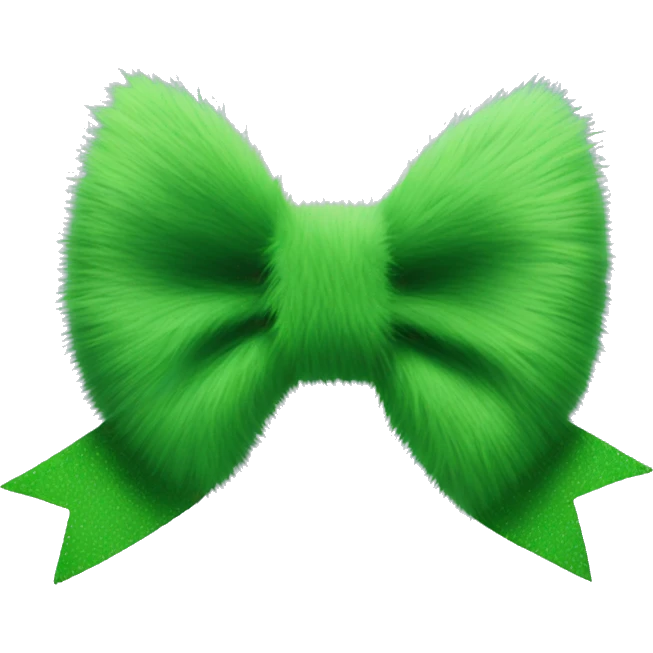 Green furry bow emoji