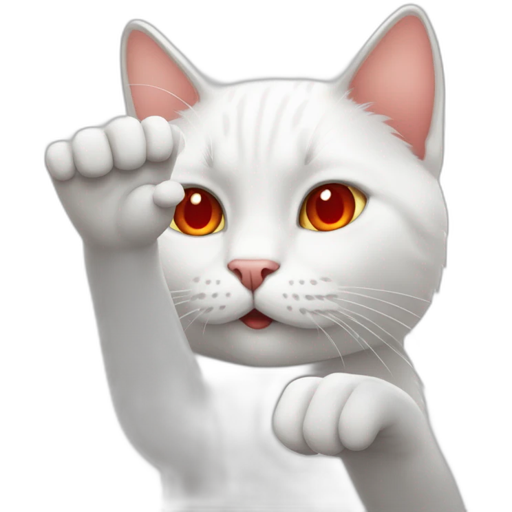 white-cat-red-eyes-hand-gesture emoji