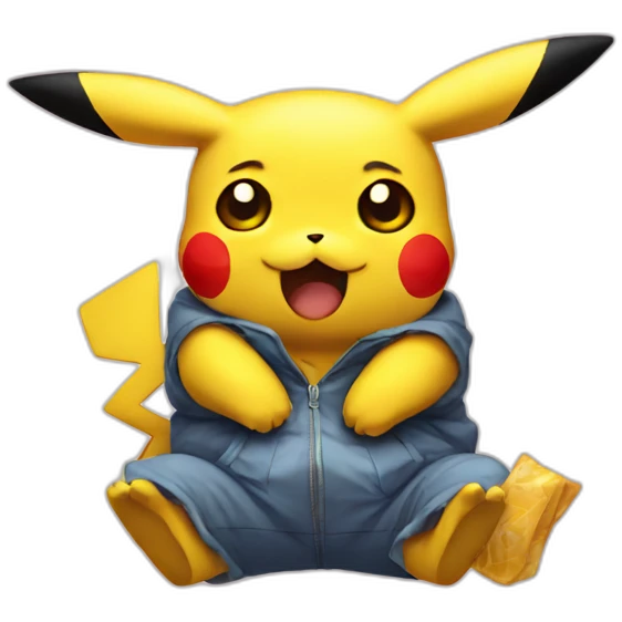 Pikachu sick emoji