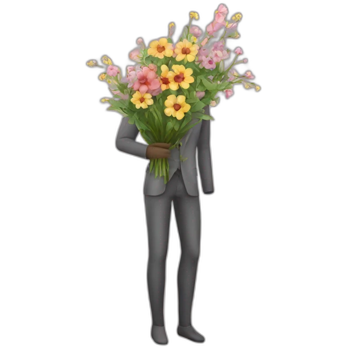 Manequin habillé avec des fleurs emoji