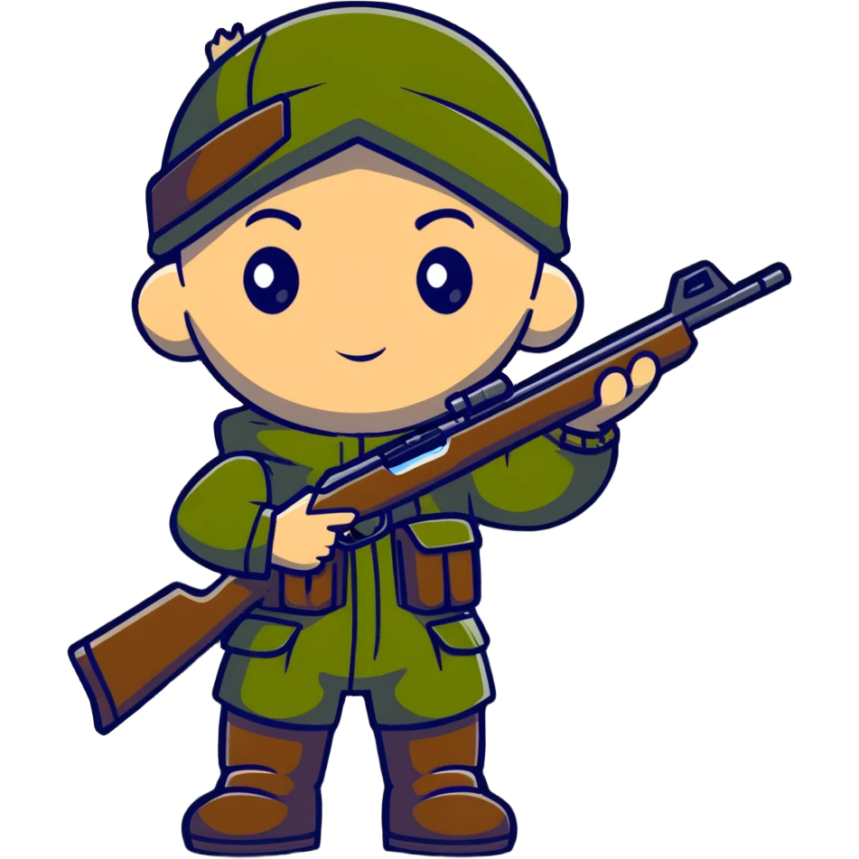 sniper cartoon standing saluting emoji
