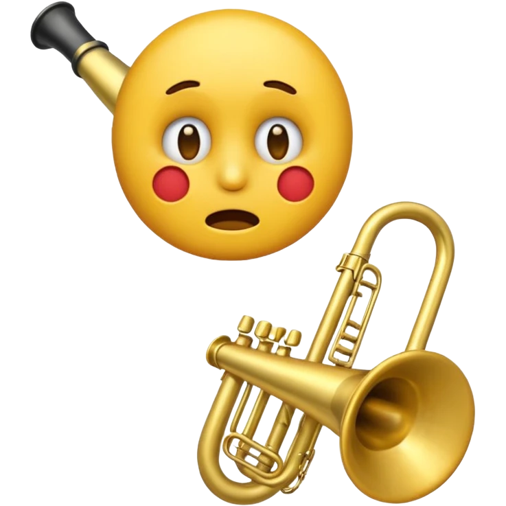 Emoji triste tocando el trombón emoji