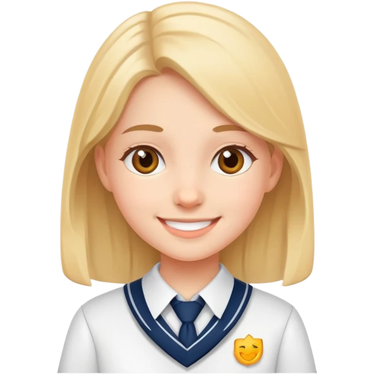 smiling girl in school uniform emoji