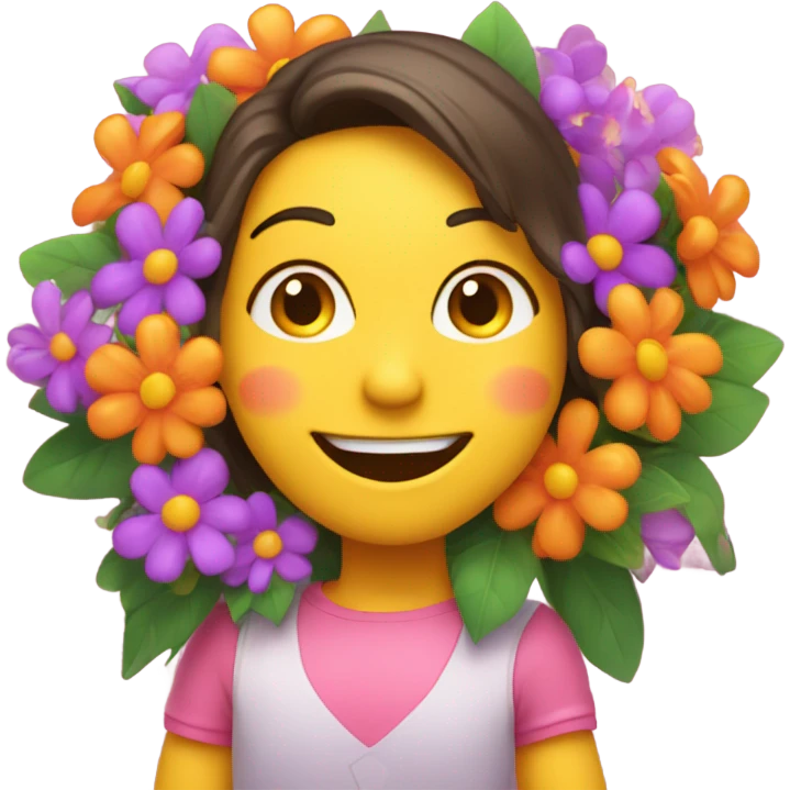 Heart face holding flowers  emoji