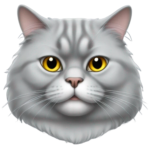 Gray Persian fat cat emoji