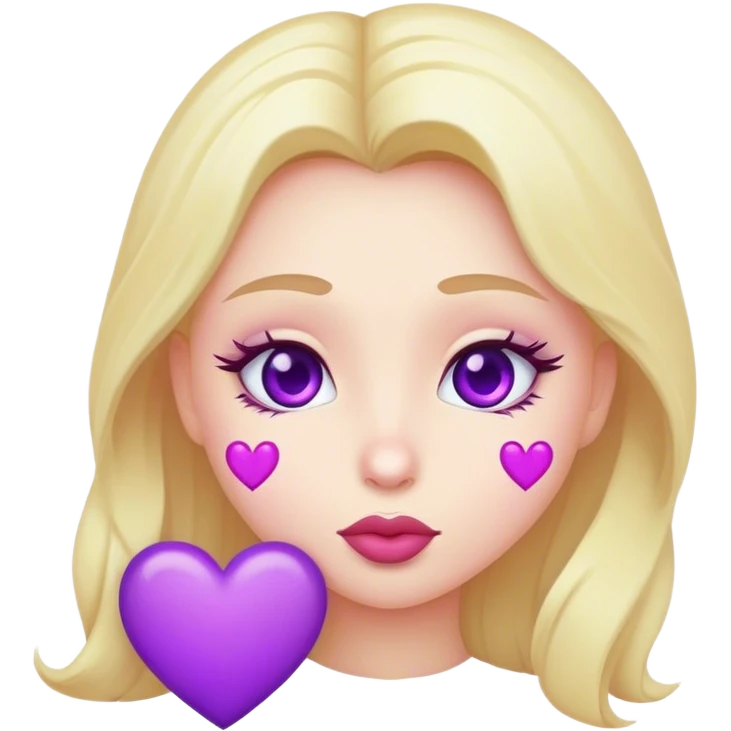 a kissy face with purple hearts  emoji