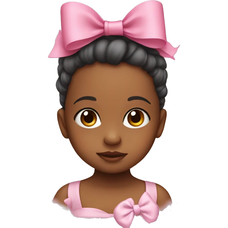 baby wearing a pink bow in her hair emoji