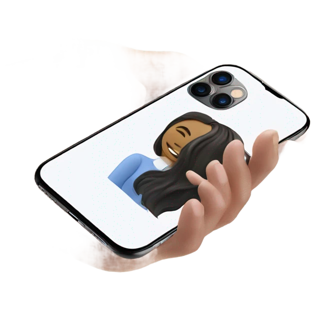 iPhone 14 Pro Max falling out of white lady’s hand emoji