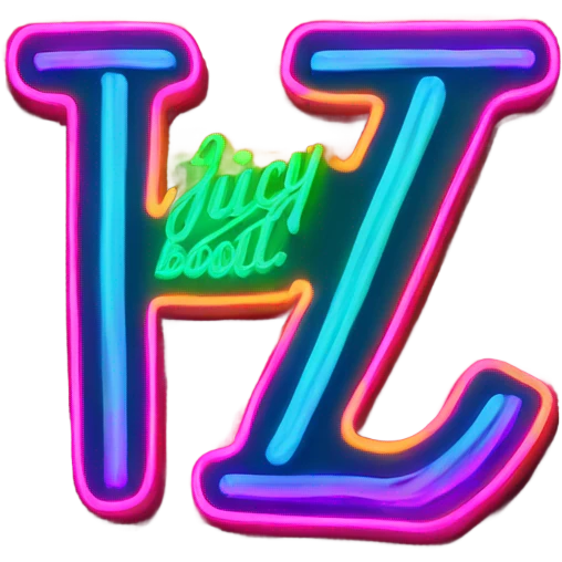 Juicy booty neon sign style emoji