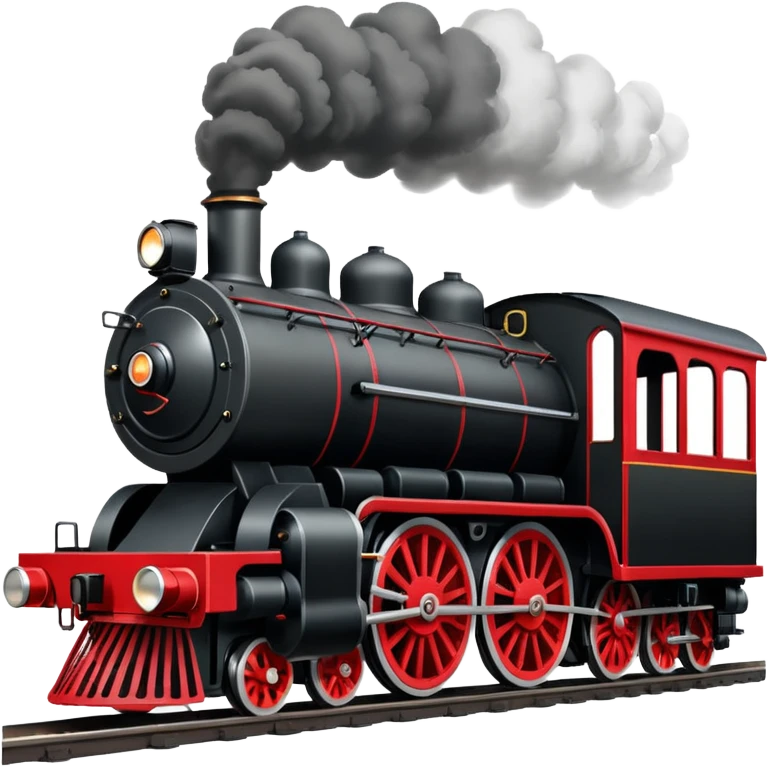 straight on view of an old-fashion steam train coming down the tracks emoji