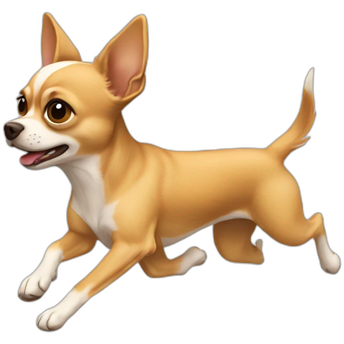 light brown chihuahua running emoji