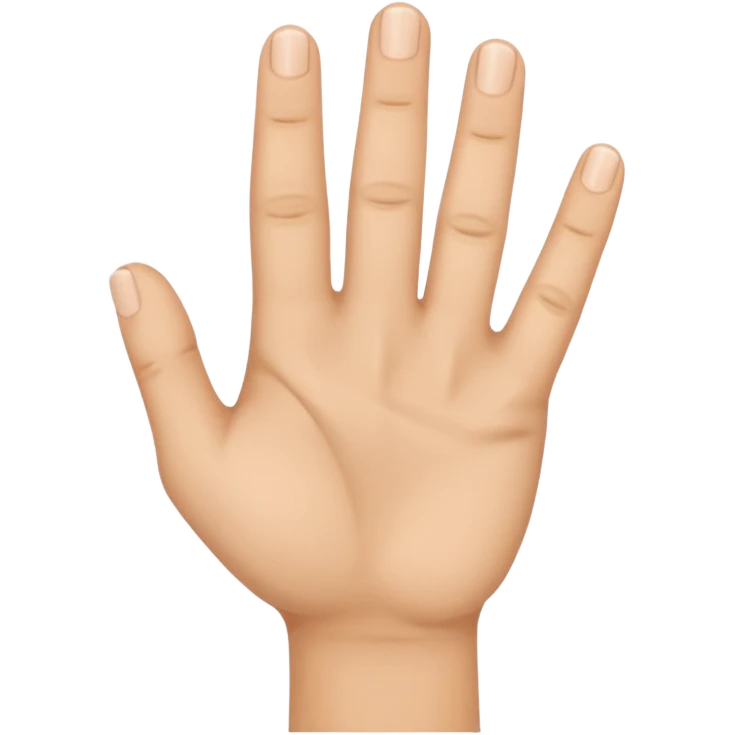 Una mano abierta menos el dedo anular y el pulgar emoji