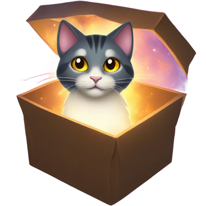 Master of the Box (but a magic all powerful cat in a box) emoji