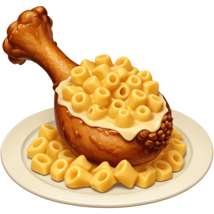 chicken drumstick with mac and cheese emoji