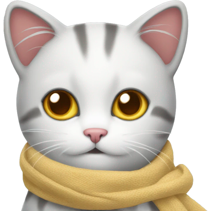 A cat with a cute scarf  emoji