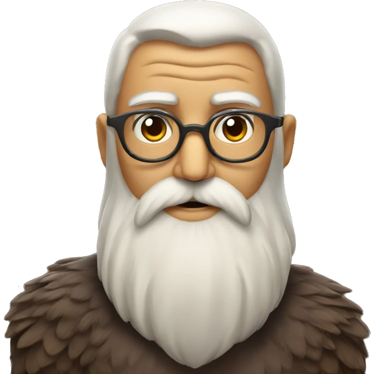 Wise old beard owl emoji