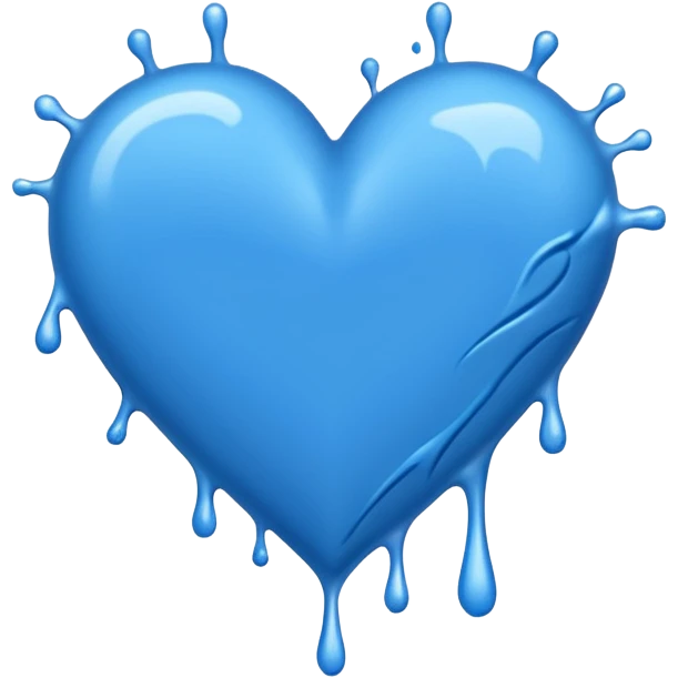 blue heart spray-painted like graffiti  emoji