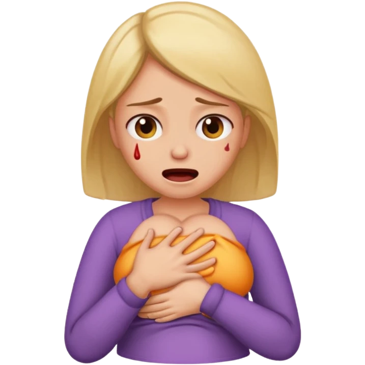 woman's stomach ache emoji