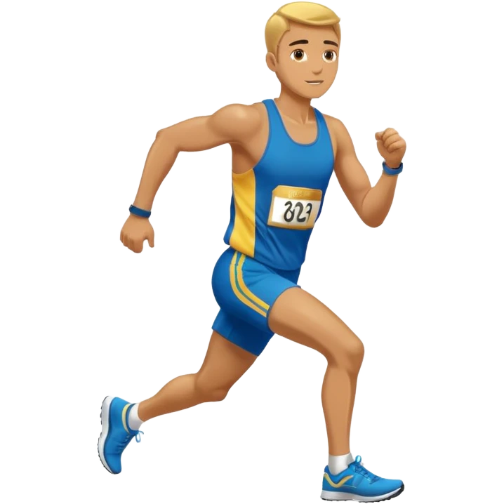 businessman picking running a marathon with gold medal emoji