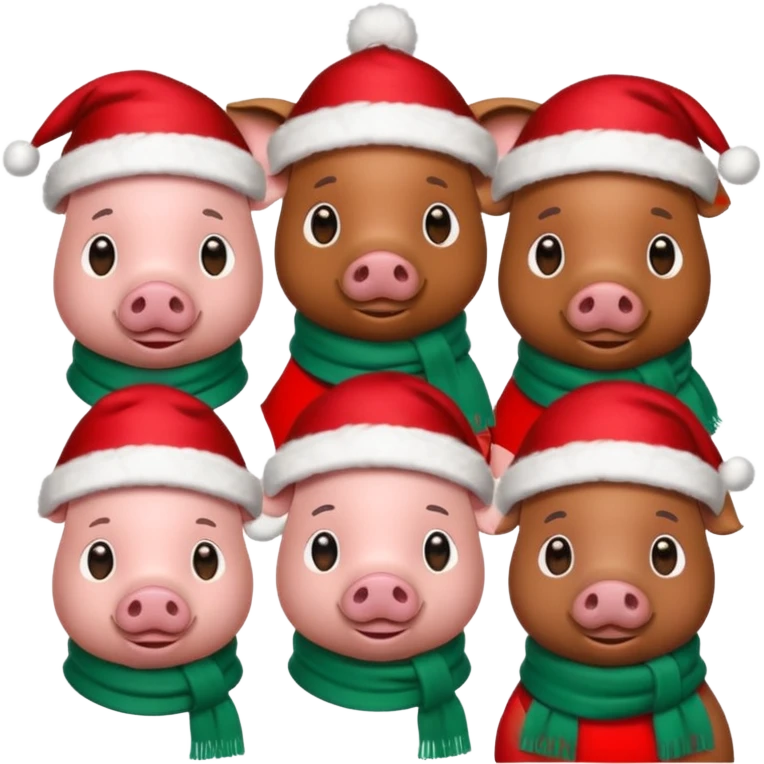 Christmas pigs emoji