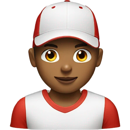 boy with a nike cap red and white skintone emoji