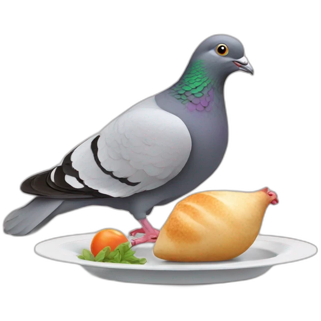Pigeon en train de manger emoji