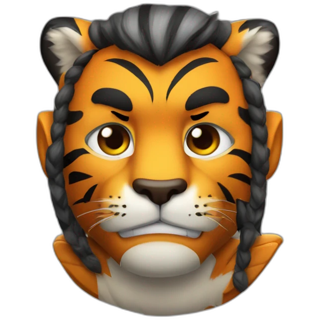Tiger Muscle Fighter with Double Axe Collar  emoji