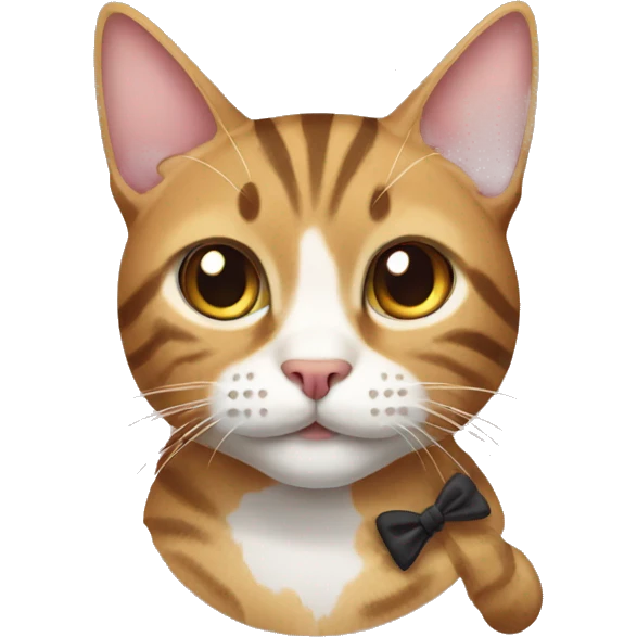 Tabby cat with a bow emoji