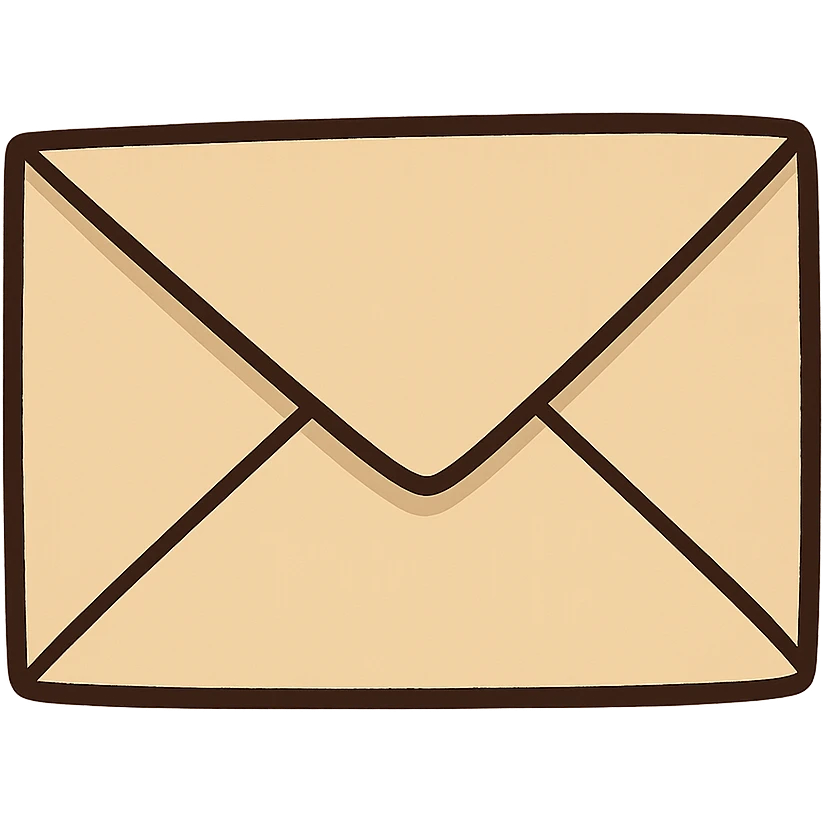 beige envelope in flat toon style emoji
