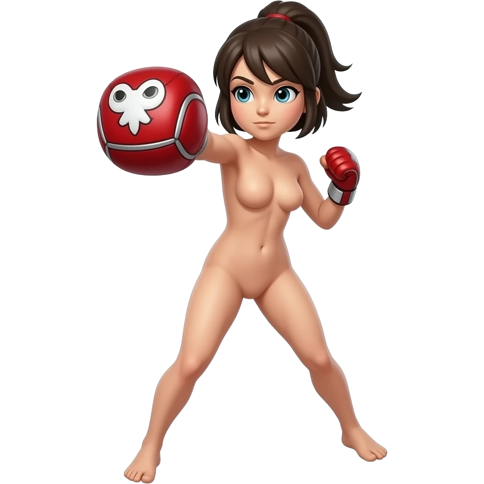 Naked girl fighting emoji