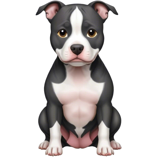 Black and white pitbull emoji