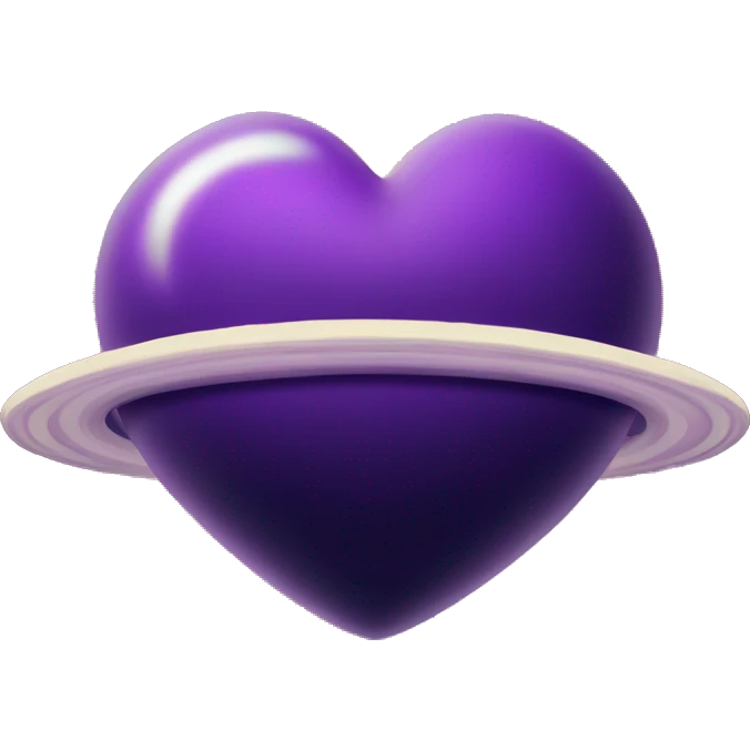 heart shape purple saturn planet emoji